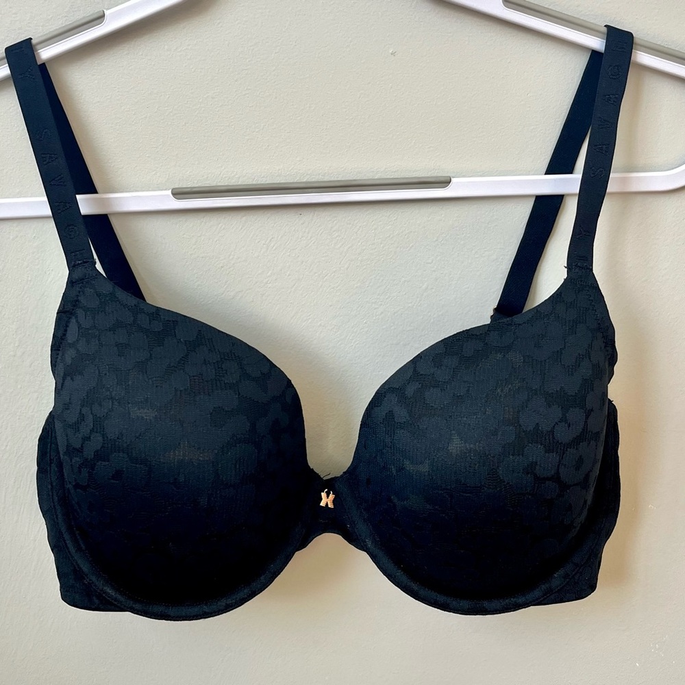 Savage X Fenty Leopard Lace Push Up Bra with X Charm - Picture 2 of 7